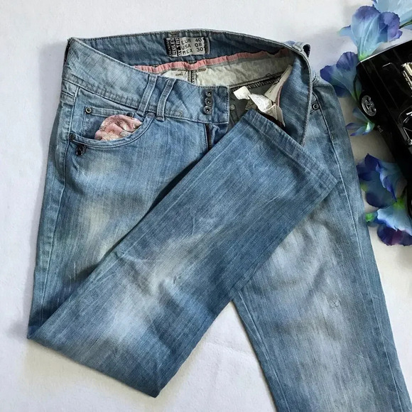 H&M Denim Rules Straight Leg Light Wash Jeans Women 8 - Picture 5 of 10
